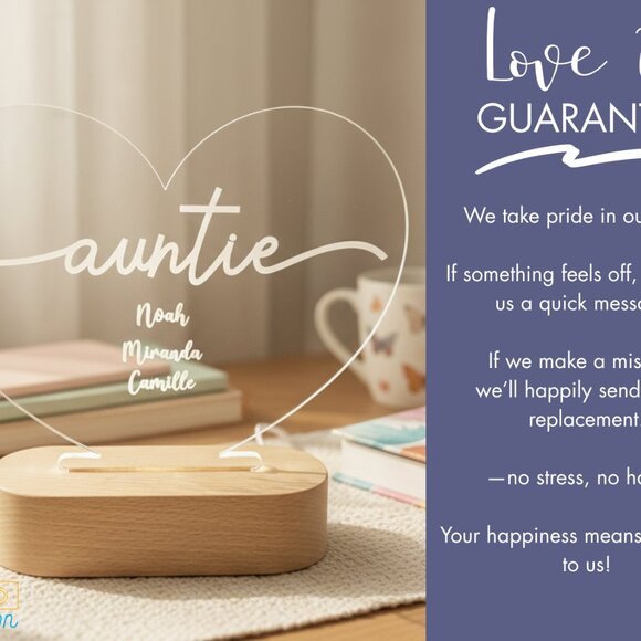 Mother’s Day Personalized Night Light | Custom Gift for Auntie, Titi & Nana - Picture 6 of 8